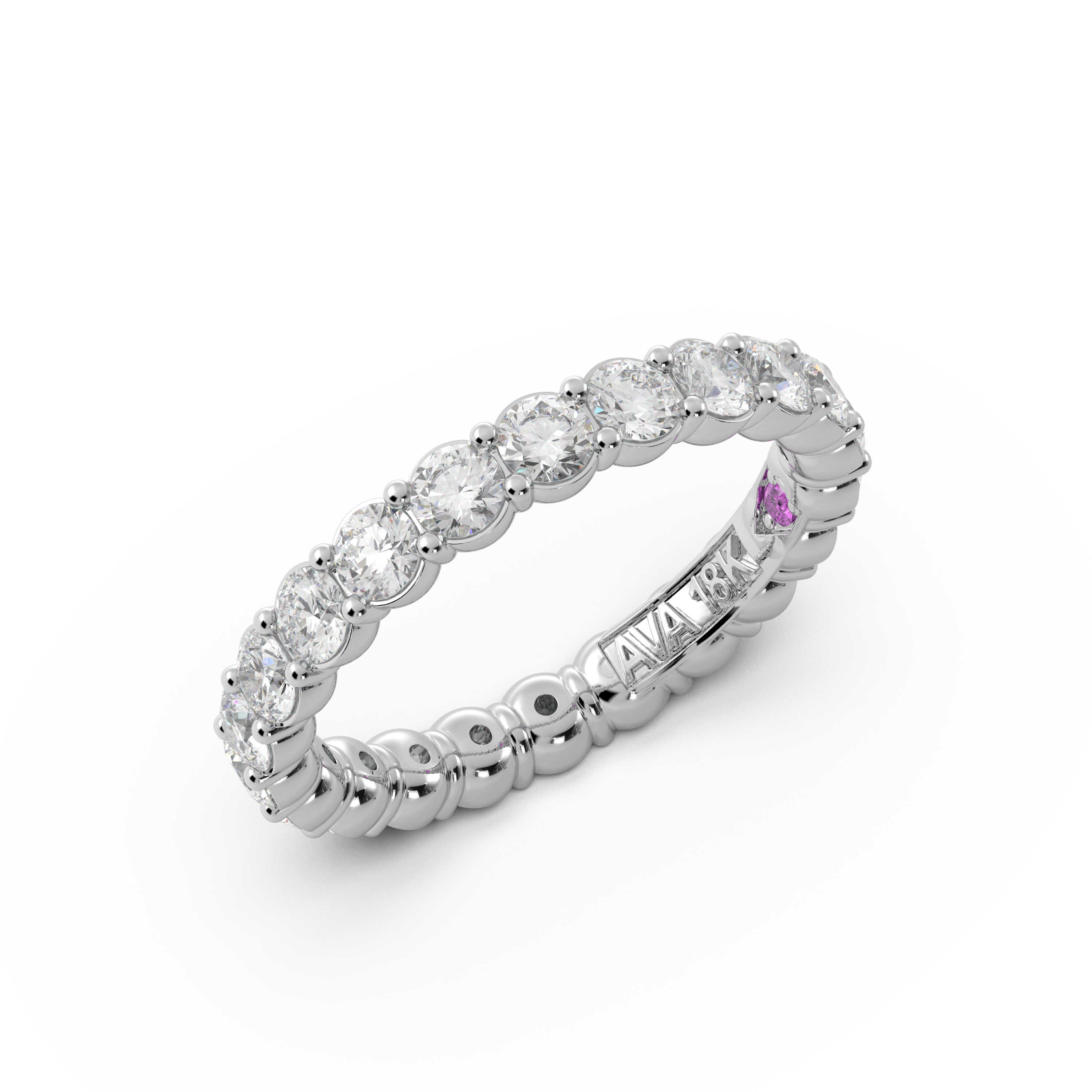 Round Signature Cup Eternity Ring
